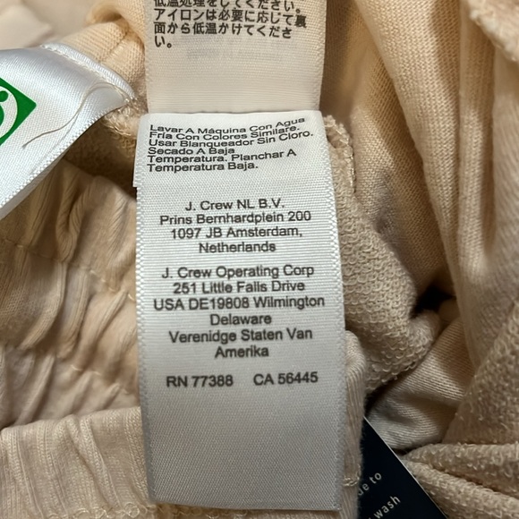 J Crew NWT ecru lounge set Top size large, medium bottoms. 100% cotton - Picture 10 of 11